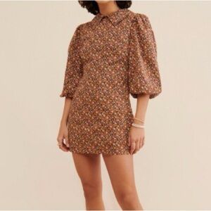 Free People Floral Collared mini Dress